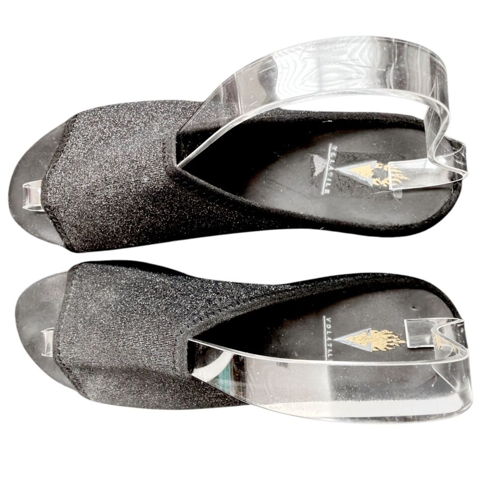 volatile festina black shimmer wedge slide sandals cork platform comfort size 9 - Picture 6 of 8